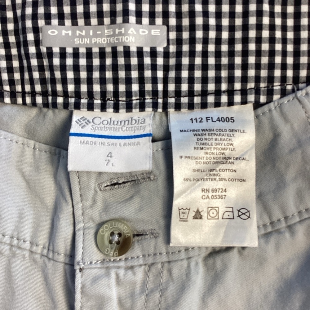 Columbia Light Grey PFG Women's Shorts Sz 4 - Picture 5 of 10